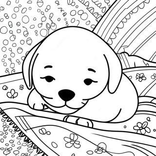 Schlafriger Welpe Auf Einer Decke Ausmalbild 73524-17041