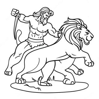 Herkules Kampft Gegen Den Nemeischen Lowen Ausmalbild 73754-17213