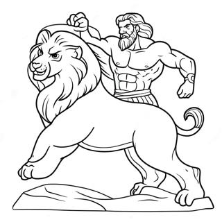 Herkules Kampft Gegen Den Nemeischen Lowen Ausmalbild 73754-17216