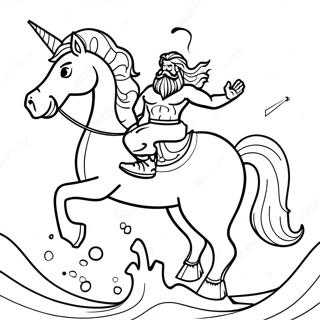 Poseidon Reitet Auf Einem Seepferdchen Ausmalbild 73756-17221