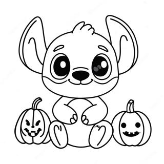 Niedliches Halloween Stitch Ausmalbild 73856-17289