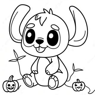 Gruseliges Halloween Stitch Ausmalbild Ausmalbilder