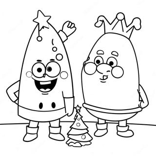 Spongebob Und Patrick Weihnachtsfreude Ausmalbild 73935-17358