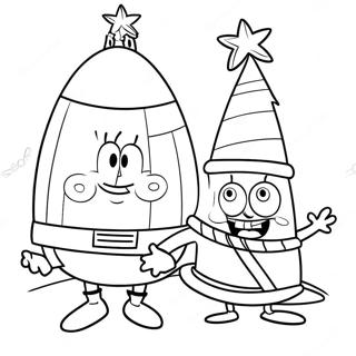 Spongebob Und Patrick Weihnachtsfreude Ausmalbild 73935-17360