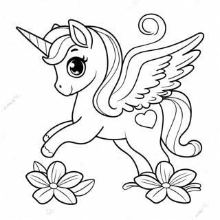Niedlicher Pegasus Mit Blumen Ausmalbild 74113 17494