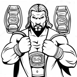 Intensiver Triple H Mit Zwei Gurtel Ausmalbild 74522-17818