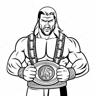 Intensiver Triple H Mit Zwei Gurtel Ausmalbild 74522-17819