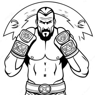 Intensiver Triple H Mit Zwei Gurtel Ausmalbild 74522-17820