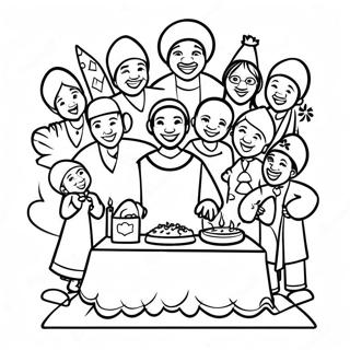 Frohliche Kwanzaa Feier Ausmalbild 74625-17899