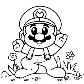 Mario Wonder In Einer Pilzkonigreich Szene Ausmalbild 75345 18464