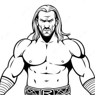 Episches Triple H Action Ausmalbild 75370-18477