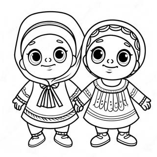 Frohliche Kinder In Eid Outfits Ausmalbild 75526-18601