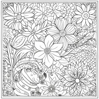 Bunte Florale Quiltmuster Ausmalbild 75600-18650