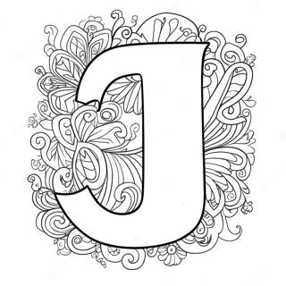 Jazziges Ausmalbild Des Buchstabens J 75628-18680
