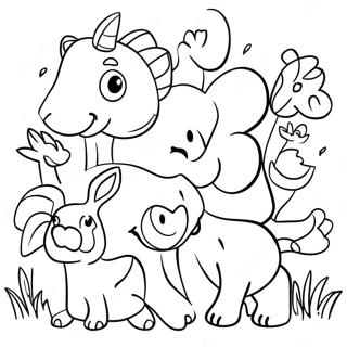 Ausmalbild Von Bunten Filztieren 76193 19111