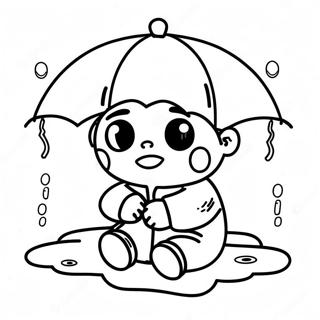 Trauriges Weinendes Baby Im Regen Ausmalbild 76219-19134