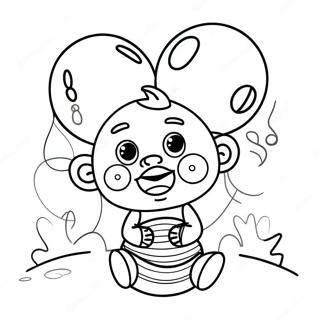 Frohliches Weinendes Baby Mit Ballons Ausmalbild 76220-19137