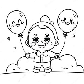 Frohliches Weinendes Baby Mit Ballons Ausmalbild 76220-19139