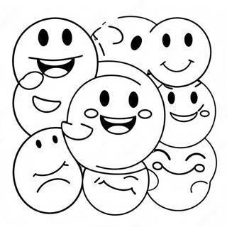Gluckliche Lachelnde Emoticons Ausmalbild 77215-19895