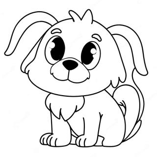 Flauschiger Hund Mit Grossen Augen Ausmalbild 77500-20115