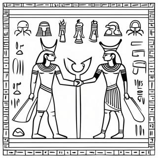 Ausmalbild Mit Alten Agyptischen Hieroglyphen 77551-20150