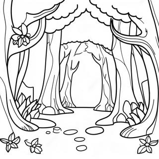 Magisches Verzaubertes Wald Ausmalbild 77577-20171