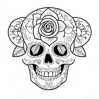 Rosen-Schädel Ausmalbilder