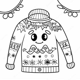 Lustiges Hassliches Weihnachts Pullover Ausmalbild 77887-20409