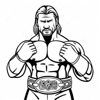 Dynamischer Triple H Mit Zwei Gurtel Ausmalbild 78250 20699