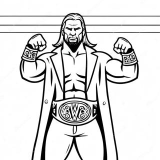 Dynamischer Triple H Mit Zwei Gurtel Ausmalbild 78250 20700