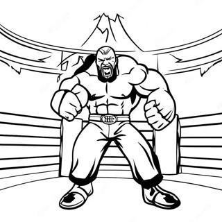 Actiongeladenes Triple H Im Ring Ausmalbild 78251 20701