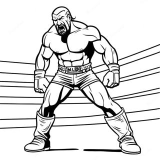 Actiongeladenes Triple H Im Ring Ausmalbild 78251 20702