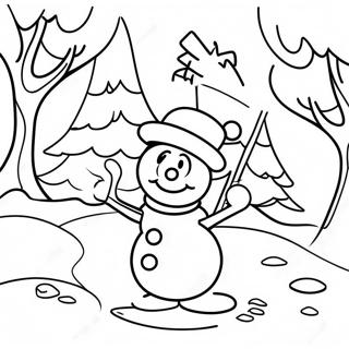 Verspielter Frosty Mit Kindern Ausmalbild 78587 20962