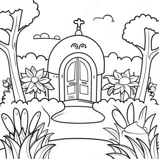 Friedlicher Garten Ausmalbild 79179-21419