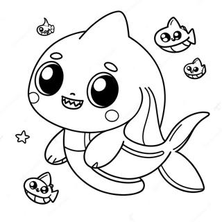 Niedliches Baby Shark Halloween Ausmalbild 79203-21429