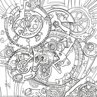 Vintage Steampunk Uhrwerk Ausmalbild 79876-21951