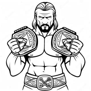 Triple H Halt Zwei Gurtel Ausmalbild 80056-22087