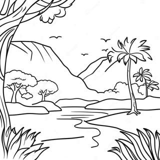 Schone Afrikanische Landschaften Ausmalbild 80134 22151