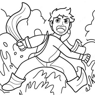 Ausmalbild Von Percy Jackson Der Gegen Monster Kampft 80185 22189