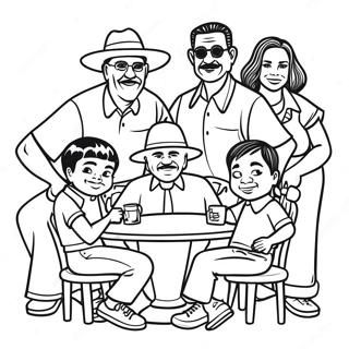 Chicano Familienzusammenkunft Ausmalbild 80340-22311