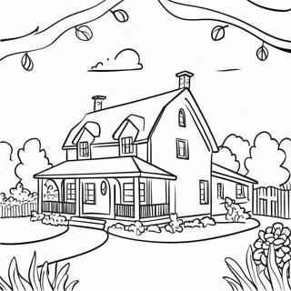 Charmantes Bauernhaus Mit Garten Ausmalbild 80927-22761