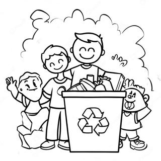 Gluckliche Kinder Recycling Ausmalbild 81392 23125