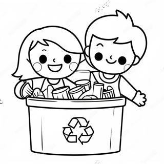Gluckliche Kinder Recycling Ausmalbild 81392 23126