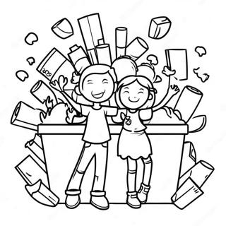 Gluckliche Kinder Recycling Ausmalbild 81392 23127