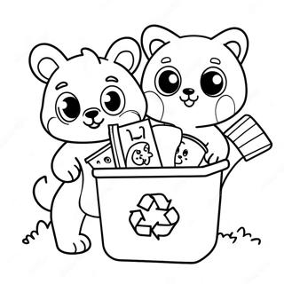 Niedliche Tiere Recycling Ausmalbild 81393-23130
