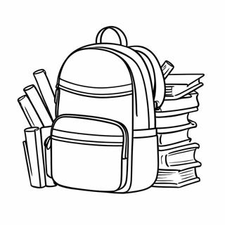 Bunter Rucksack Und Bucher Ausmalbild 81569-23257