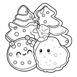 Niedliche Weihnachtsbaum Kekse Ausmalbild 81649 23326