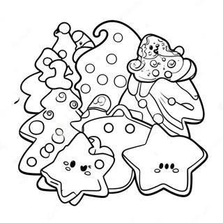 Niedliche Weihnachtsbaum Kekse Ausmalbild 81649 23328