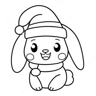 Cinnamoroll Mit Einem Weihnachtsmann Hut Ausmalbild 81753 23412