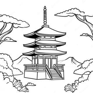 Traditionelle Japanische Pagode Ausmalbild 82187 23740